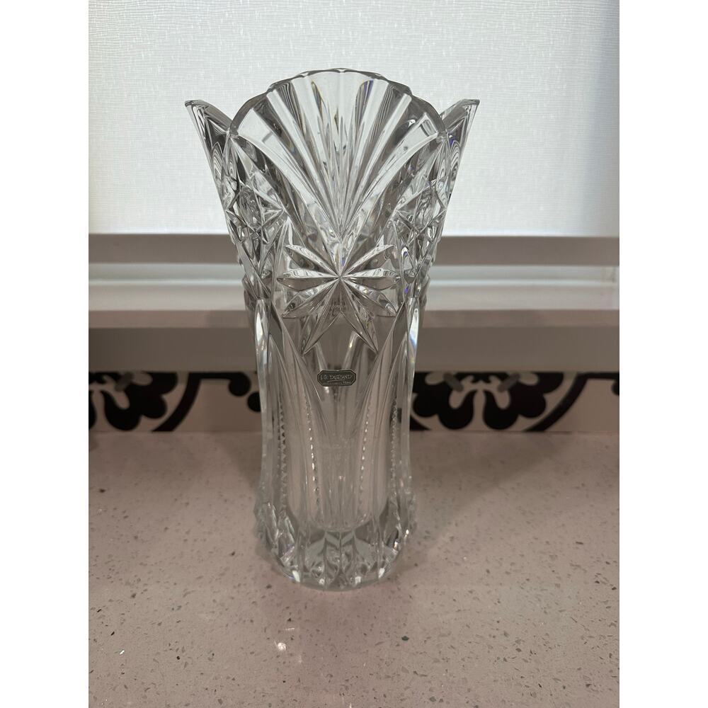 J.G Durand Cristal D'Arques Vincennes Cut Lead Crystal Vase 11.75" France